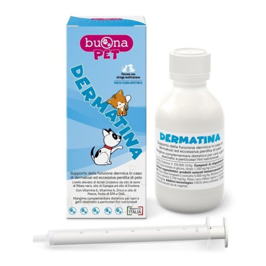 Dermatina Buonapet, flacone per dermatosi e perdita di pelo - 90 g