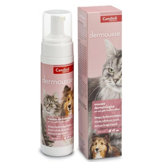 Dermousse mousse dermatologica detergente per cani, gatti, furetti e piccoli roditori 200 ml
