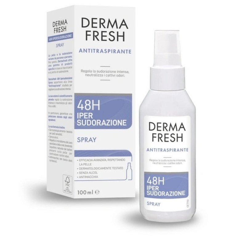 DermaFresh Spray Antitraspirante 48 h - Ipersudorazione - 100 ml