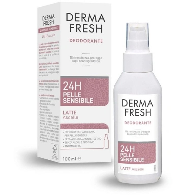 DermaFresh Latte Deodorante 24 ore - Pelle Sensibile - 100 ml