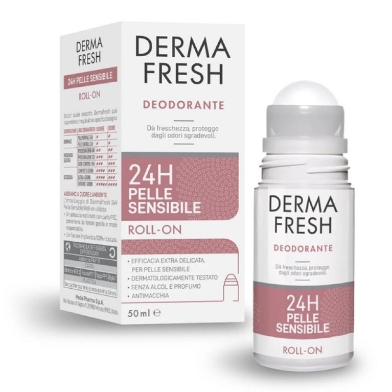 DermaFresh Deodorante Roll On 24 ore - Pelle Sensibile - 50 ml