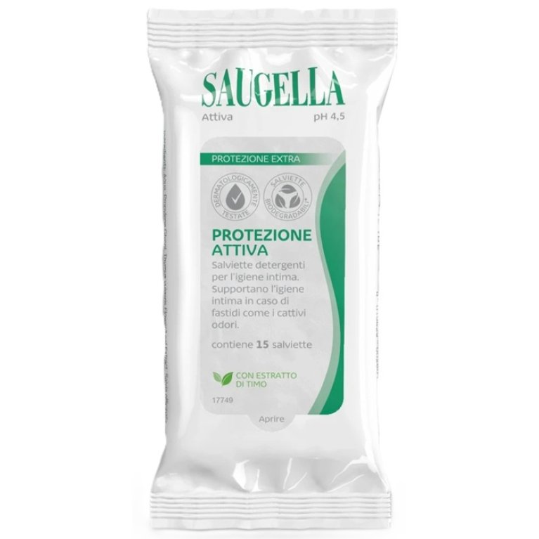 Saugella Attiva Salviettine intime - 15 salviettine antibatteriche