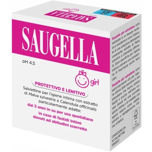 Saugella Girl Salviettine intime detergenti - 10 salviettine