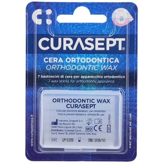 Curasept Cera Ortodontica - 7 bastoncini di cera per apparecchi ortodontici