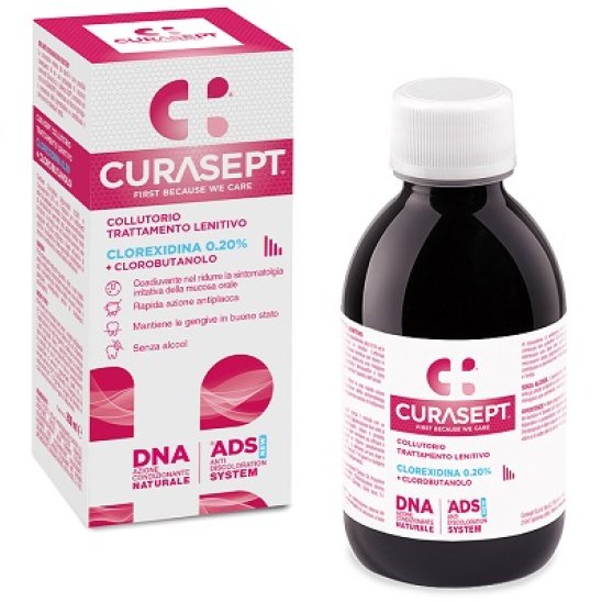 Curasept Collutorio Lenitivo ADS DNA con clorexidina 0.20 e clorobutanolo - 200 ml