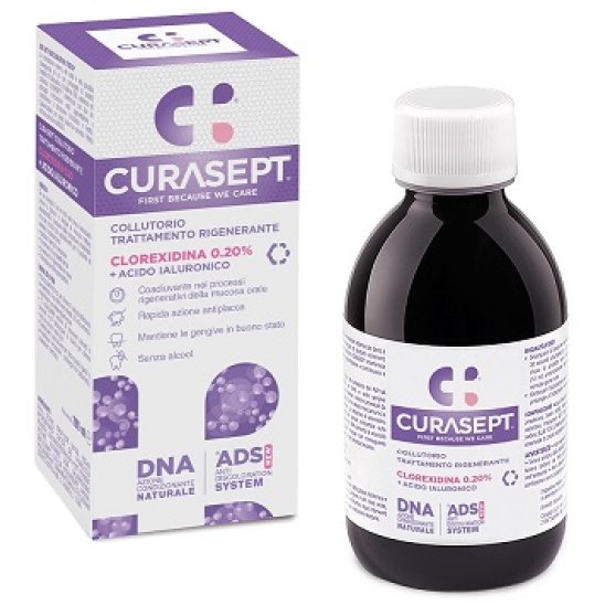 Curasept Collutorio Rigenerante ADS DNA con clorexidina 0.20 e acido ialuronico - 200 ml