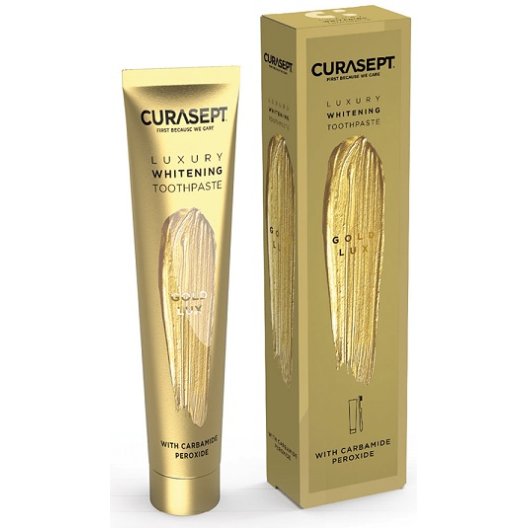 Curasept Luxury Gold Lux - dentifricio sbiancante con microperle di oro e argento - 75 ml
