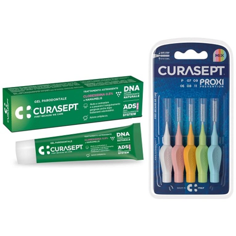 Curasept Scovolini Proxi tutte le misure + gel DNA alla clorexidina 0.5