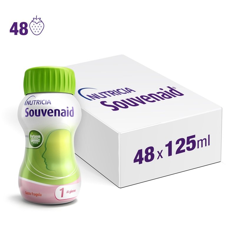 Souvenaid Fragola - 48 bottiglie da 125 ml - Kit Scorta Souvenaid Fragola - 48 bottiglie da 125 ml - Kit Scorta