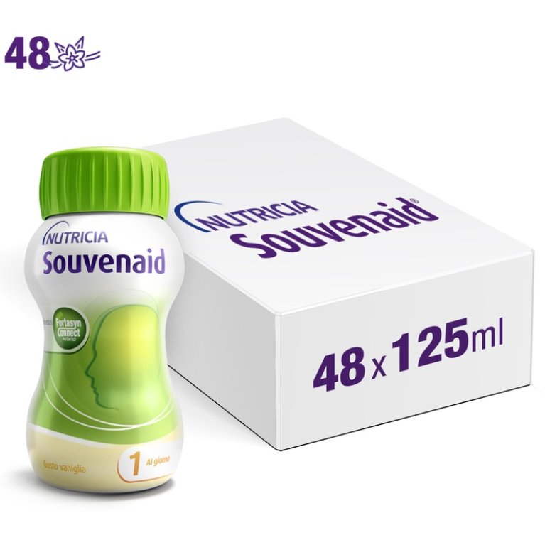 Souvenaid Vaniglia - 48 bottiglie da 125 ml - Kit Scorta