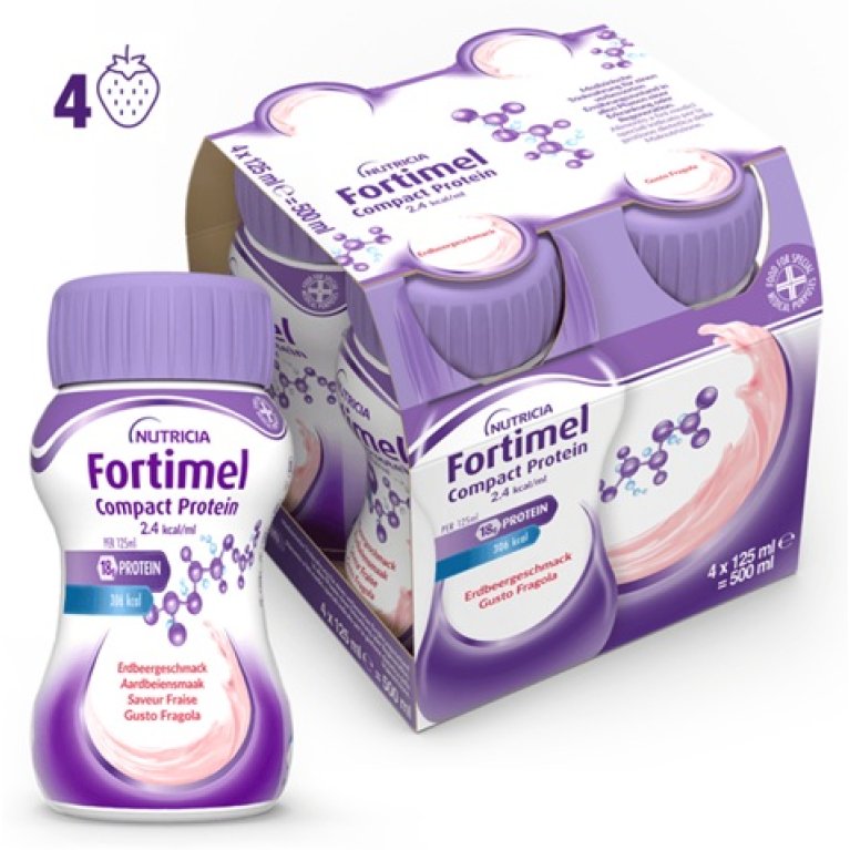 Fortimel Compact Protein Fragola - Supplemento 4x125ml