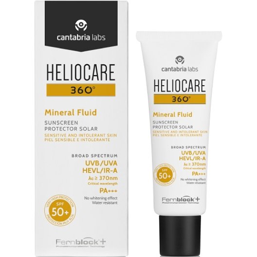 Heliocare 360° Mineral Fluid SPF 50+ protezione solare viso-corpo per pelli reattive - 50 ml