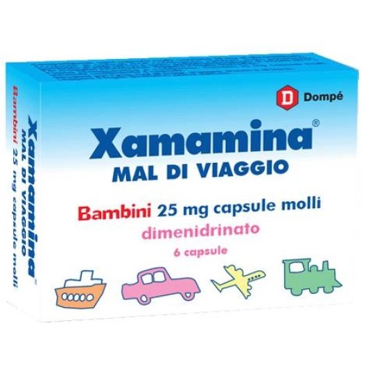 Xamamina Mal di Viaggio Bambini - 25 mg - 6 Capsule Molli 