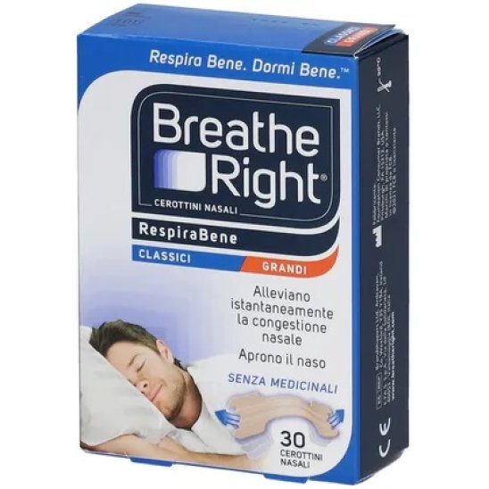 Breathe right respira bene cerotti nasali classici grandi 30 pezzi