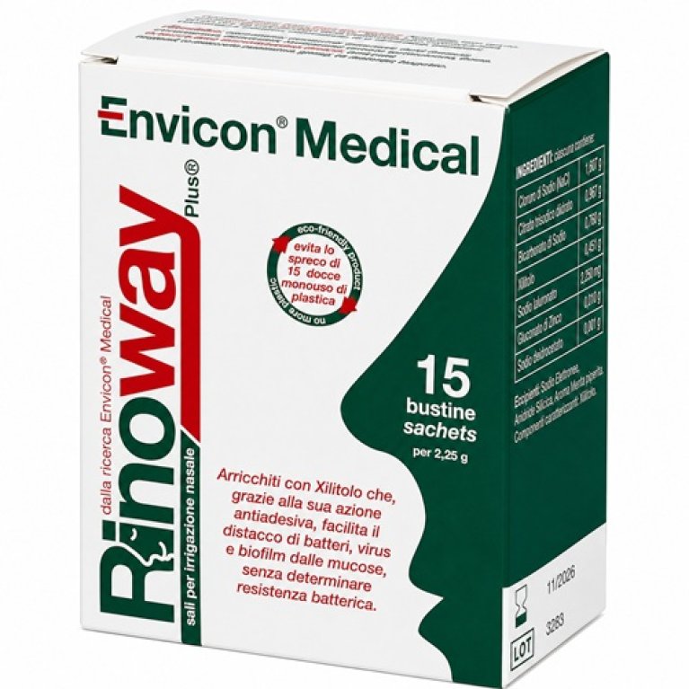 Rinoway Plus - 15 bustine - sali isotonici con xilitolo