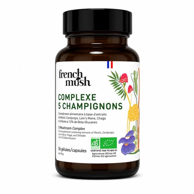 French Mush Complesso 5 Funghi BIO - 56 capsule French Mush Complesso 5 Funghi BIO - 56 capsule