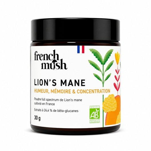 French Mush Lion's Mane BIO - 30 grammi Polvere di Hericium Biologico