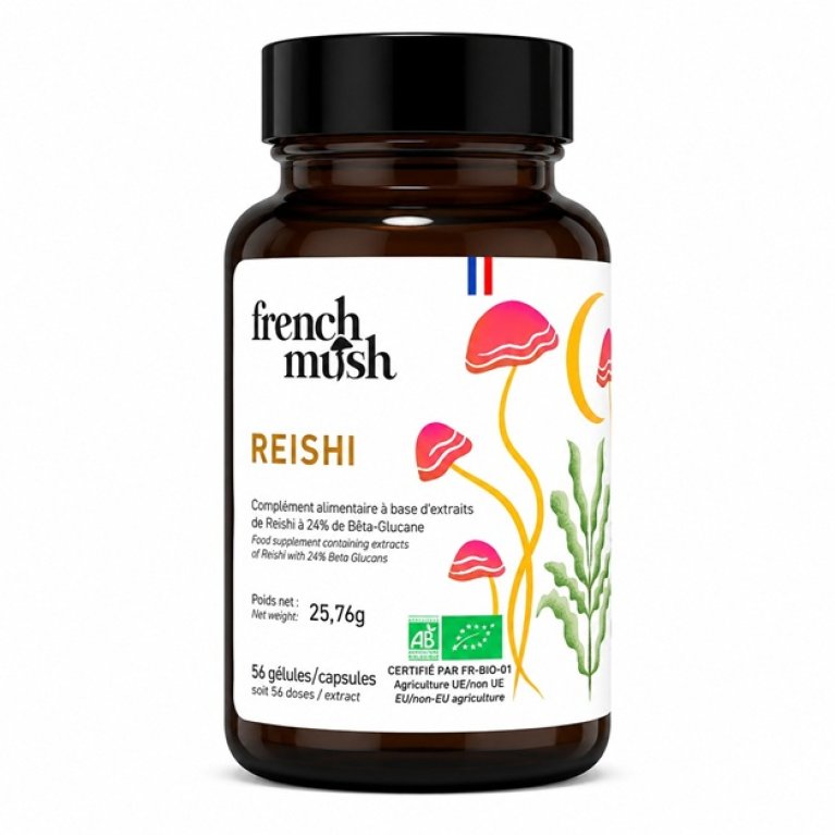 French Mush Reishi BIO - 56 capsule di Ganoderma Lucidum