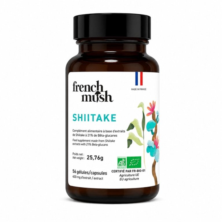 French Mush Shiitake BIO - 56 capsule di Lentinula Edodes Biologico