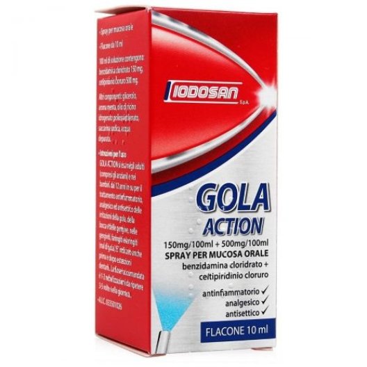 Iodosan Gola Action spray per il mal di gola 10 ml