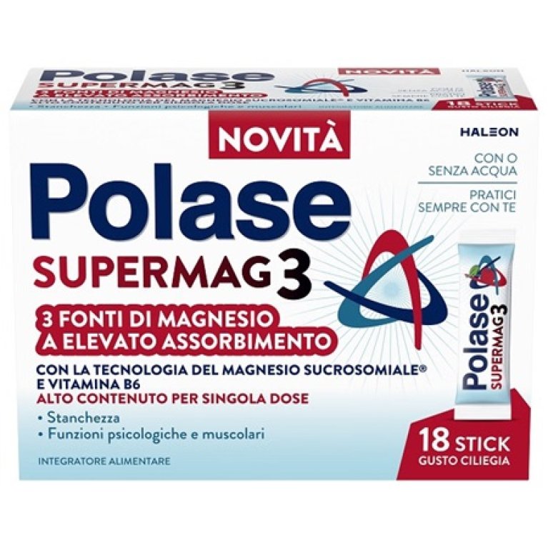 Polase SuperMag3 18 Stick - 3 Magnesio e Vit. B6 - Stanchezza e Muscoli Polase SuperMag3 18 Stick - 3 Magnesio e Vit. B6 - Stanchezza e Muscoli