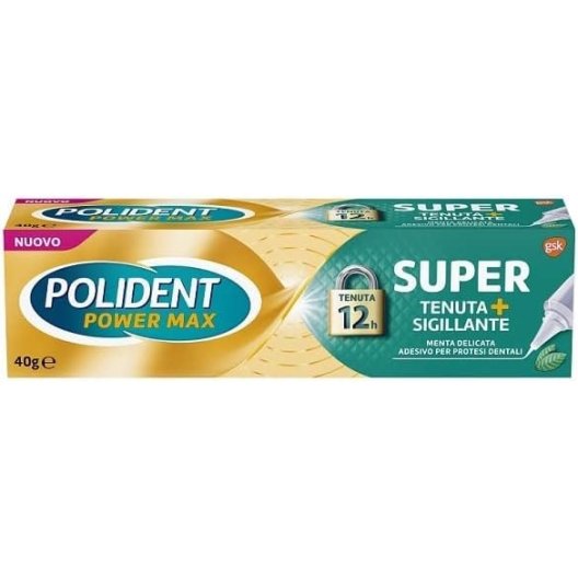 Polident Super Tenuta + Sigillante - pasta adesiva per protesi dentali gusto menta - 40 grammi