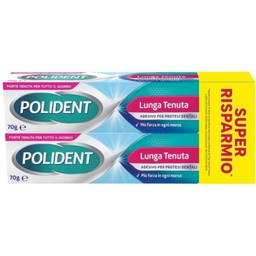 Polident Lunga Tenuta 2x70g - Bipacco - Crema Adesiva per Protesi Dentali
