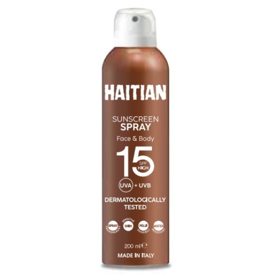 Protezione Solare Spray SPF 15+ per viso e corpo Haitian - 200 ml