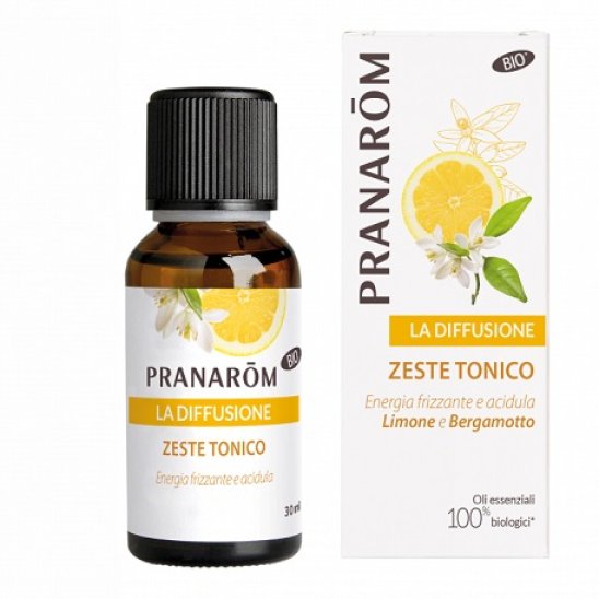 Pranarom la Diffusione Zeste Tonico - Olio essenziale di Limone e Bergamotto Bio per diffusore d'ambiente - 30 ml