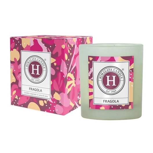 Himalaya Candle Fragola - candela vegetale in cera di soia in vetro - 200 grammi