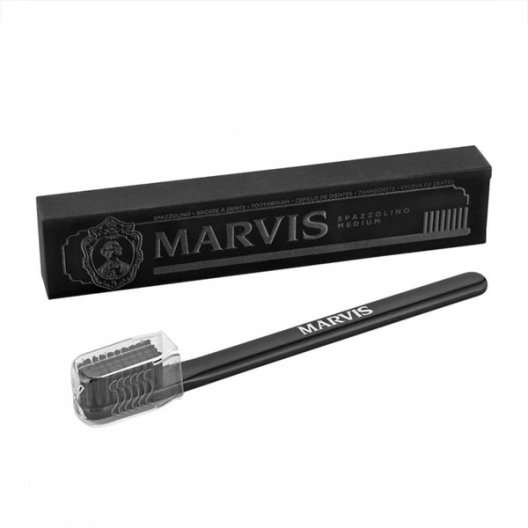 Marvis spazzolino medio - Nero - 1 spazzolino con testina media