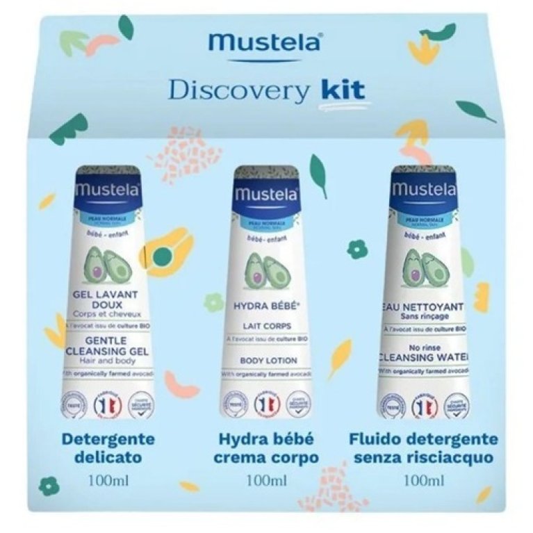Mustela Discovery Kit - detergente delicato + crema corpo + fluido det senza risciaqui
