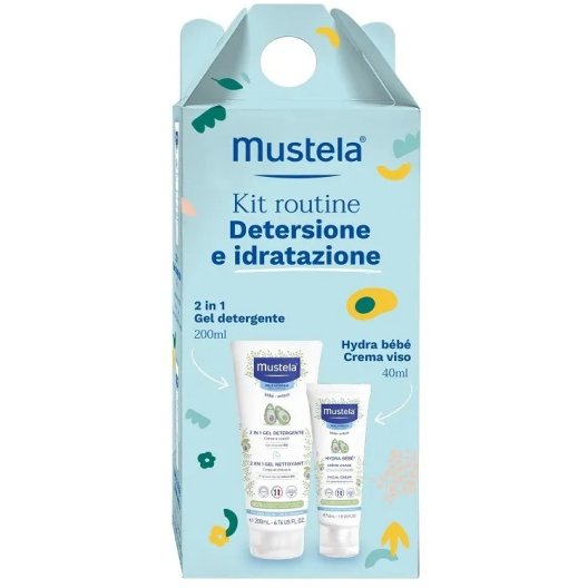 Mustela Kit Routine Detersione e Idratazione - Detergente 200 ml + Crema Viso 40 ml