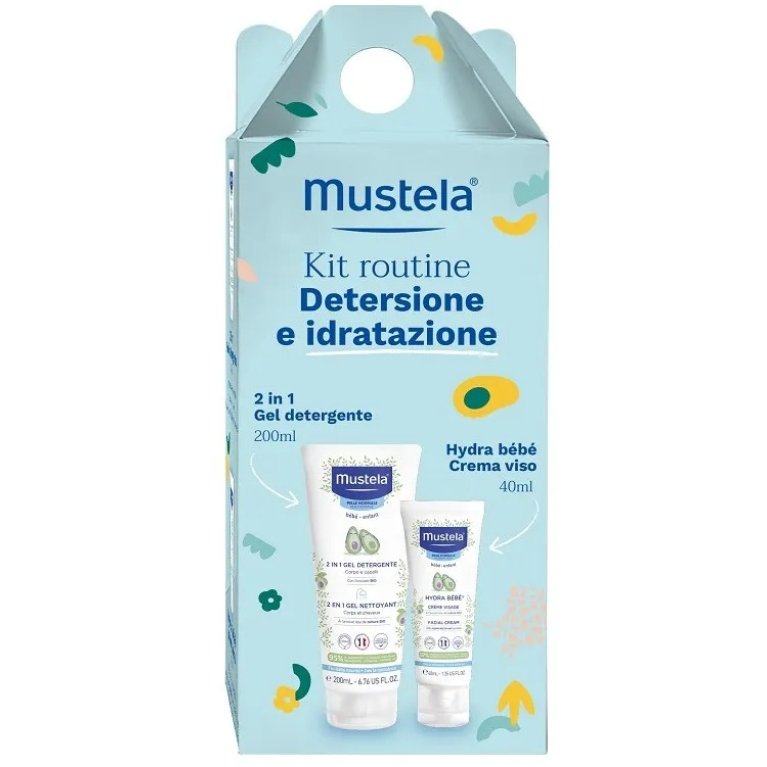 Mustela Kit Routine Detersione e Idratazione - Detergente 200 ml + Crema Viso 40 ml