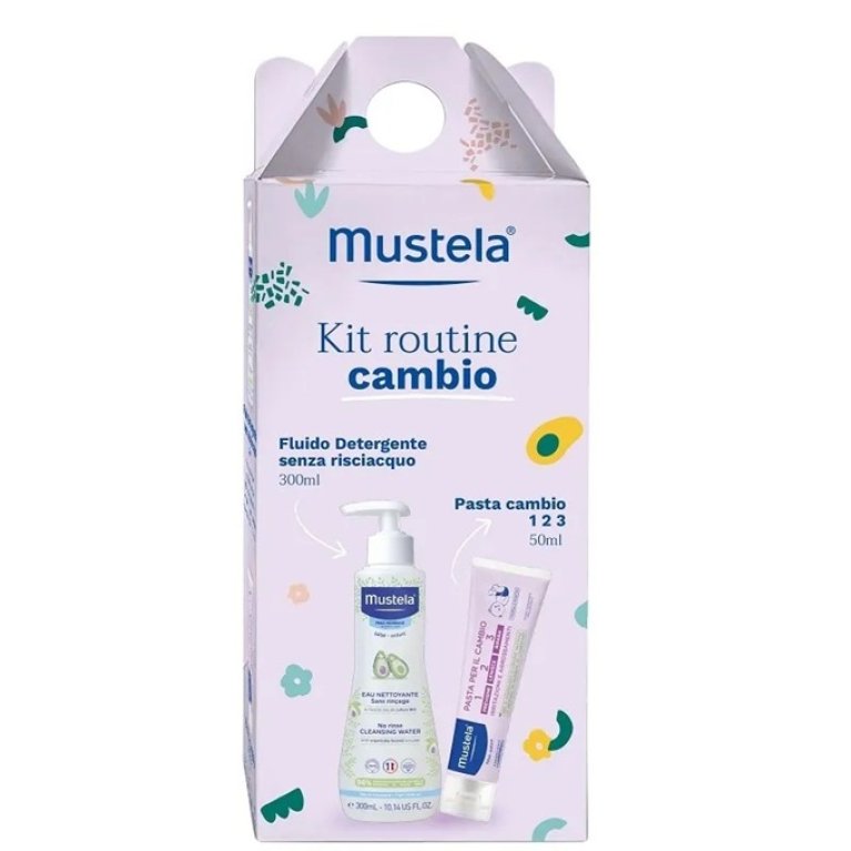 Mustela Kit Routine Cambio - Fluido Detergente 300 ml + Pasta Cambio 50 ml
