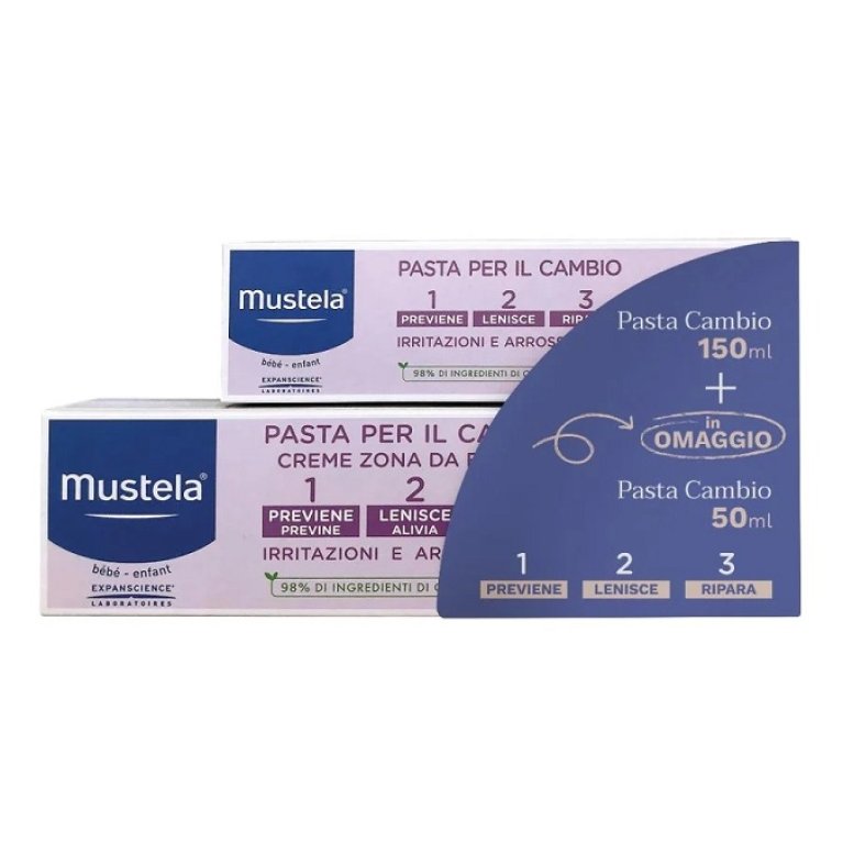 Mustela pasta cambio doppia 150ml + 50 ml in omaggio formato convenienza