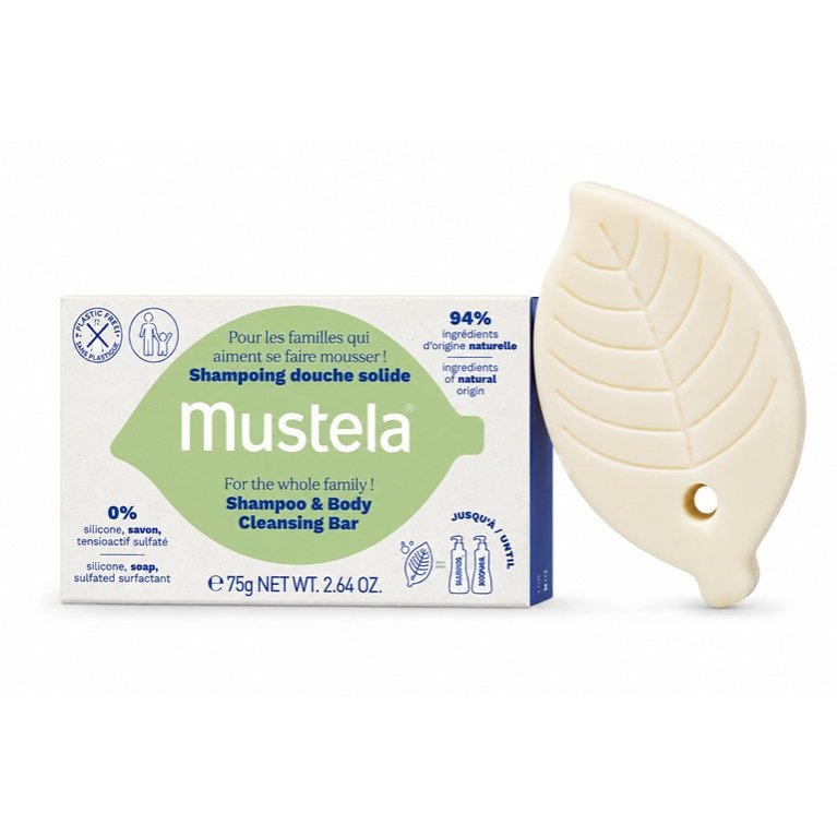 Mustela Shampoo e Detergente Solido 75 g - Corpo e Capelli per Tutta la Famiglia