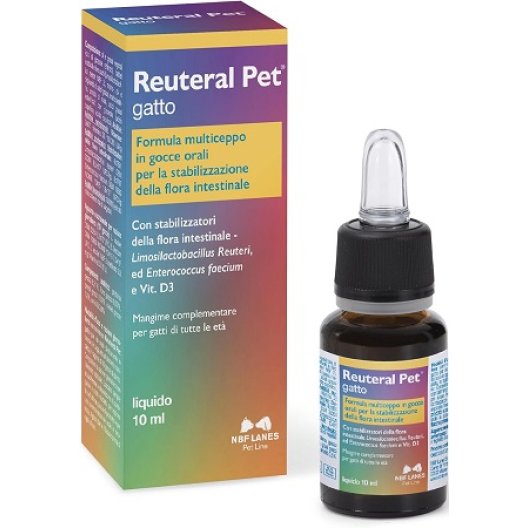 Reuteral Pet Gatto Gocce - stabilizzatore della flora intestinale - 10 ml