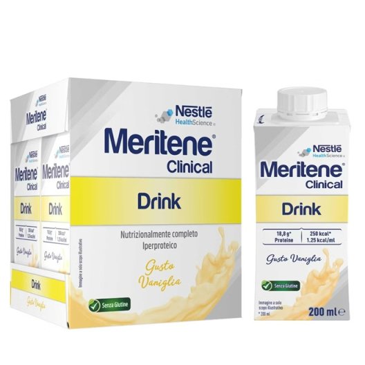Meritene Clinical Drink Vaniglia - 4x200 ml - iperproteico e ipercalorico