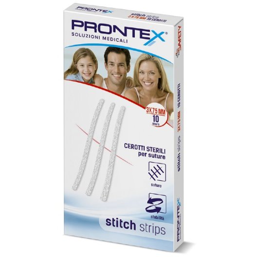 Cerotti Punto per sutura - Prontex Stitch Strips - 3 x 75 mm - 10 cerotti