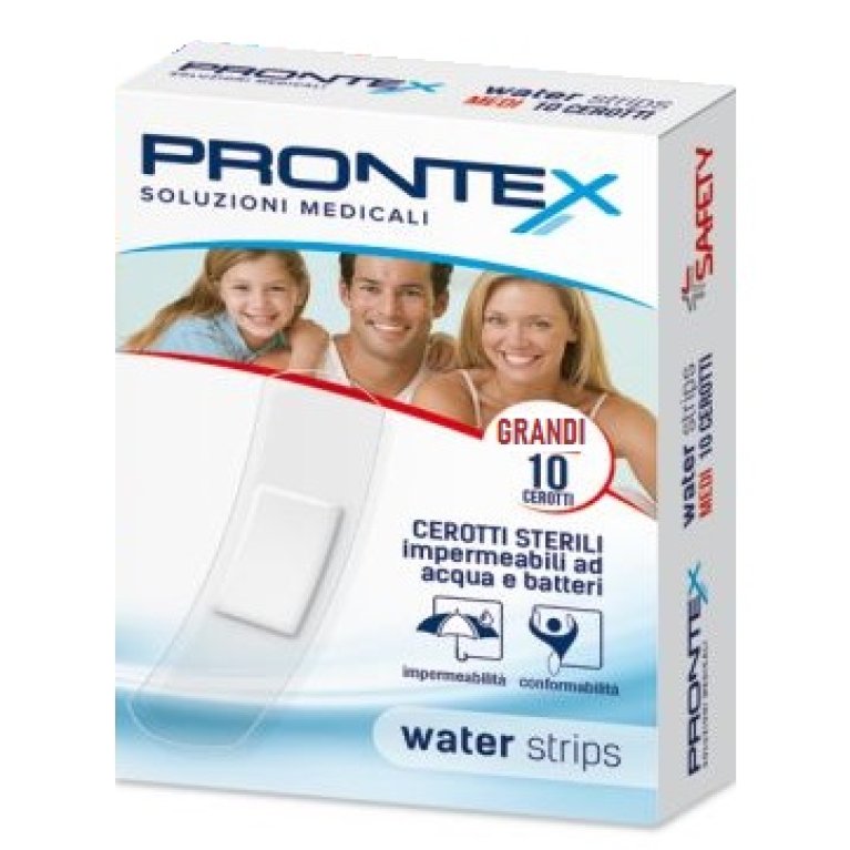 Cerotti resistenti all'acqua Prontex Water Strips - 10 cerotti grandi ipoallergenici