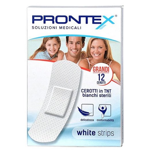 Cerotti in tessuto non tessuto Prontex White Strips - 12 cerotti grandi ipoallergenici