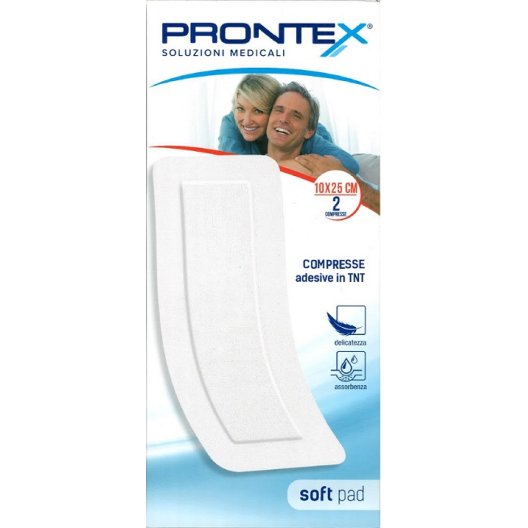 Garze adesive Prontex Soft Pad - 10x25 cm - 2 cerotti in TNT