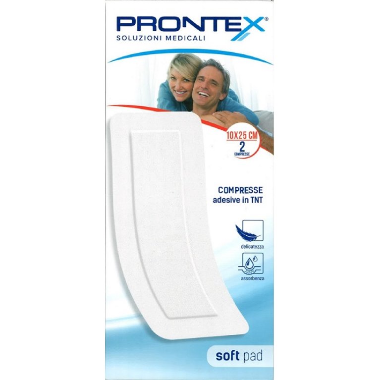 Garze adesive Prontex Soft Pad - 10x25 cm - 2 cerotti in TNT