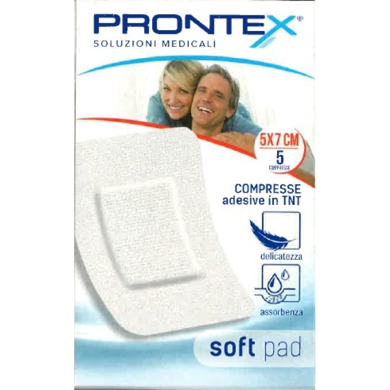 Cerotti Prontex Soft Pad - 5x7 cm - 5 cerotti - Garze adesive in TNT