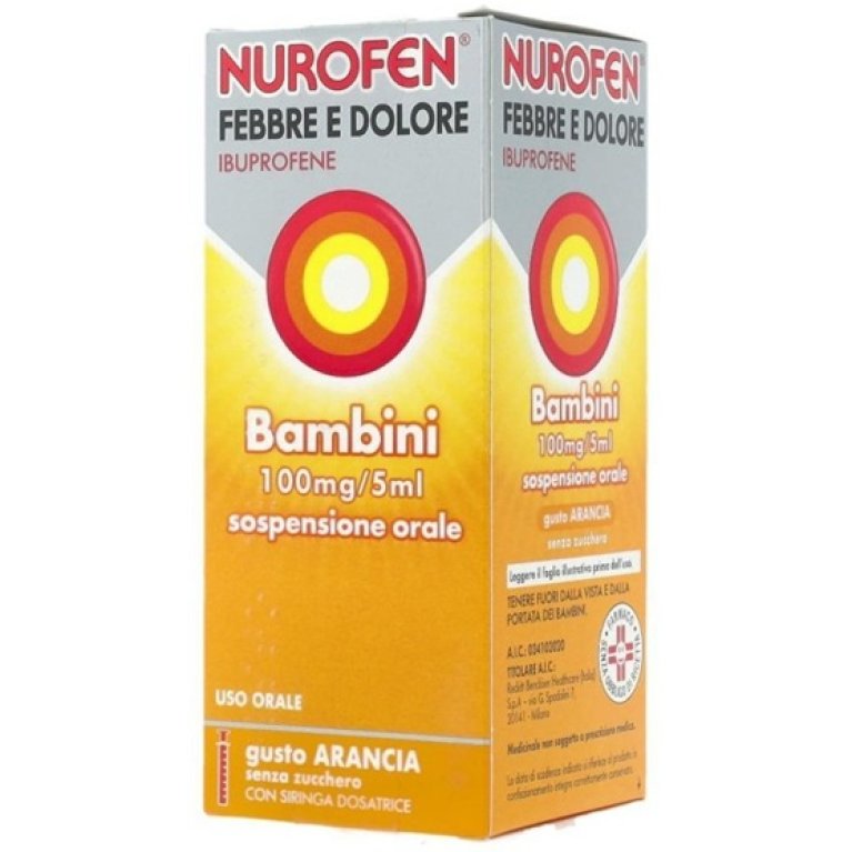 Nurofen Febbre e Dolore Bambini Arancia 100mg/5ml - 150ml Nurofen Febbre e Dolore Bambini Arancia 100mg/5ml - 150ml