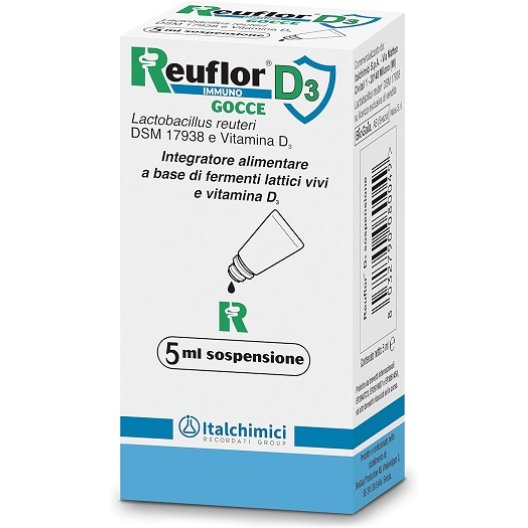 Reuflor Immuno D3 Gocce - fermenti lattici vivi con Vitamina D - 5 ml