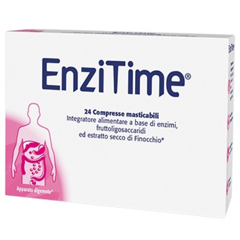 Enzitime compresse masticabili a base di enzimi per la funzione digestiva - 24 compresse 