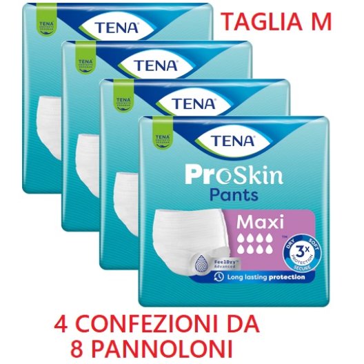 Tena Pants Maxi - M - 32 Mutandine Incontinenza 8 Gocce - 4 confezioni da 8 pz