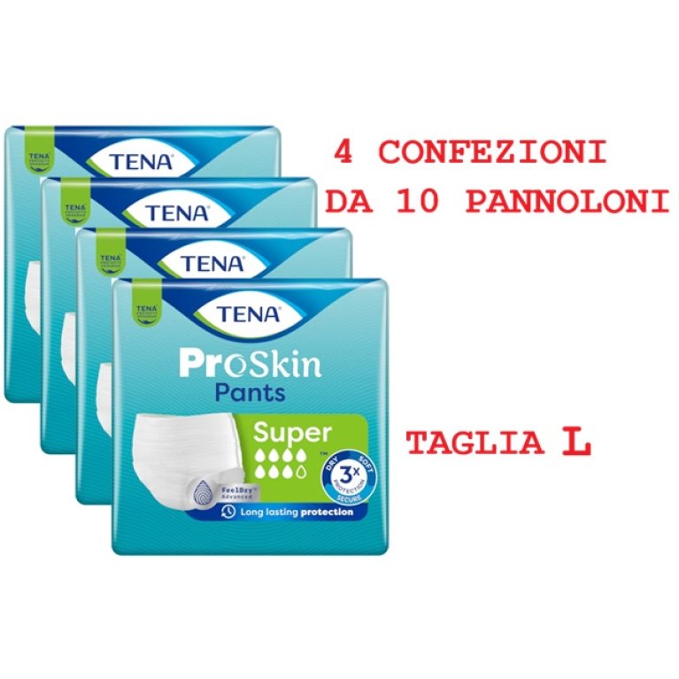 Tena Pants Super - L - 40 Mutandine Incontinenza 7 Gocce - 4 confezioni da 10 pz Tena Pants Super - L - 40 Mutandine Incontinenza 7 Gocce - 4 confezioni da 10 pz